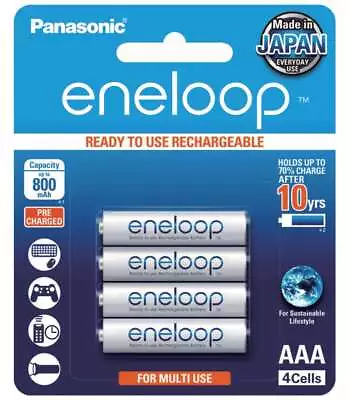 Panasonic Eneloop AAA 800mAh - 4 Pack Batteries Pre-Charged • $29.95