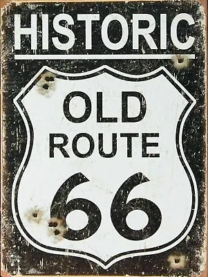 Retro American Vintage ROUTE 66 USA ROAD Man Cave Shed Pub Bar Garage Metal Sign • £3.99