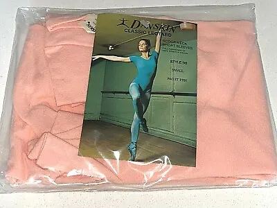 Vintage 70's DANSKIN Short Sleeve Leotard LIGHT PINK Dance LEOTARD Sz S ~NEW • $22.49