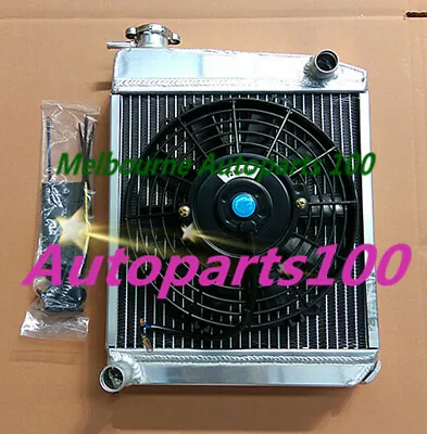 50mm ALLOY ALUMINUM RADIATOR & Fan For AUSTIN ROVER MINI 1275 GT 1959-1997 59-57 • $97