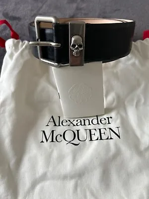Brand New Alexander McQueen Mens Skull Loop Leather Belt Sz 40/100 • $359