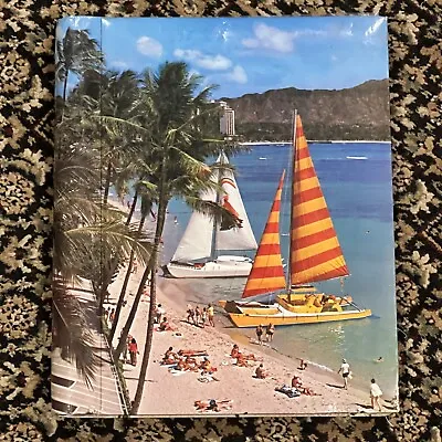 Vintage 1970’s 1980s Photo Album Scrapbook Beach Water Sailboats Mountains Empty • $29.99