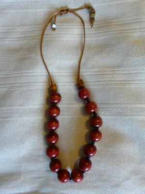 Vintage Wood Bead Necklace - Southwest?  Native American? • $21.95