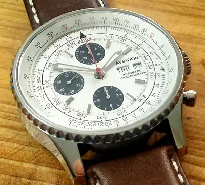 Aviation Automatic Chronograph Watch Valjoux 7750 Clone Movement - New • $162.50