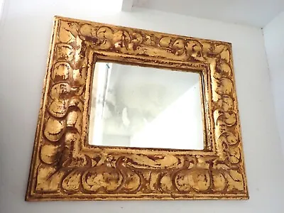 Vintage Italian Florentine Carved Wood Picture Frame / Mirror Gold Gilt Wall Art • $145