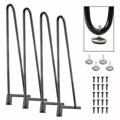 Set Of 4 Hairpin Solid Iron Metal Coffee Table Leg Desk Furniture Legs • $21.99