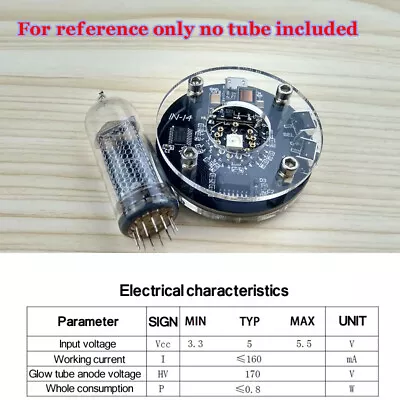 $21.20 • Buy IN-14 Single Glow Tube NIXIE Colck Electronic Vacuum Tube Clock Assembled W/ LED