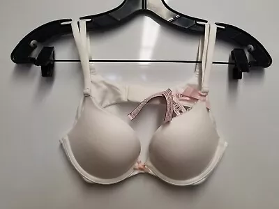 Victoria's Secret 11207903 Smooth Picot Trim Push-Up Bra Sz 34A - White • $25