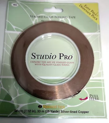 Studio Pro Copper Stained Glass Foil Tape 7/32-Inch Silver Lined 36 Yards • $14