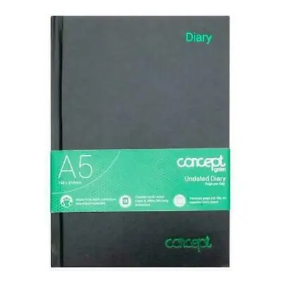 A5 Page A Day Undated Diary Hardback Lined Writing Planner Notebook Organiser • £6.29