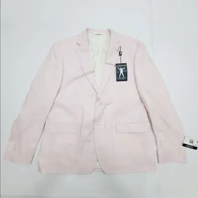 Lauren Ralph Lauren Mens Pink Linen Business Two-Button Blazer Size 44 Long New • $60