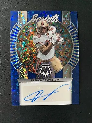 2023 Mosaic Vernon Davis Blue No Huddle Prizm Scripts Autograph Auto #S52 • $22.99