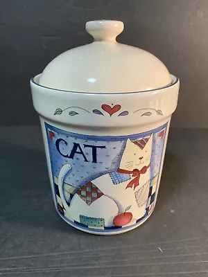 Susan Winget   Country Cat 7  Canister Cookie Jar Patchwork Heart Rubber Seal • $11.24