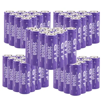 26650 3.7V Lithium Li-ion Rechargeable Battery Batteries W/ Charger LOT • $19.99