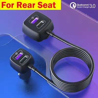 Fast Charging Car Charger Rear Seat 4 USB QC 3.0 For IPhone Samsung IPad Tablet • $32.95