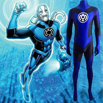 Blue Lantern Corps Jumpsuits Cosplay Adult Kids Superhero Mens Bodysuits Zentai • £40.80