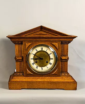 Mantle Clock Of Architectural Design Antique 1900 • £265