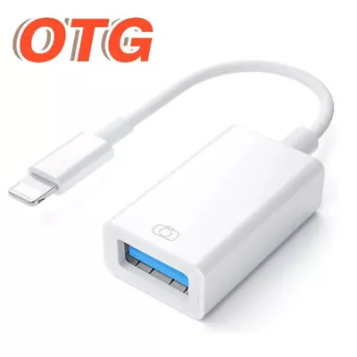 USB 3.0 Female To 8 Pin IPhone Male OTG Adapter Cable Camera For IPad IPhone NEW • £3.88