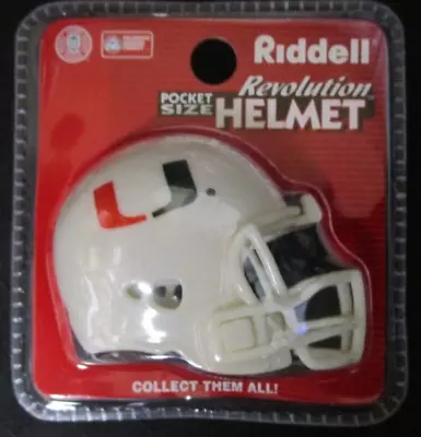 Miami Hurricanes Riddell Revolution Pocket Pro Size Helmet New In Package • $8.95