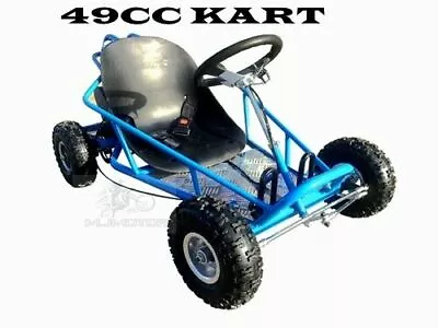 49cc Go Kart 4 Wheeler Kids 2 Stroke Buggy Quad Atv Dirt Bik Mini New Model Blue • $599