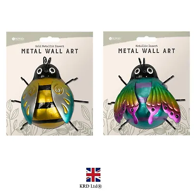 £7.08 • Buy Metallic Insect Metal Wall Art Ornaments Ladybird Bee Garden Fence Decor Gift UK