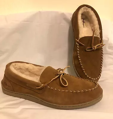 MySlippers My Slippers Men's Chestnut Brown Suede Leather Moccasin Slippers 11 M • $21.74