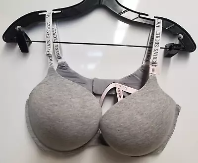 Victoria's Secret 11214252 Bombshell Push-Up T-Shirt Bra Sz 38D Lt Grey 1NG0 • $29.99