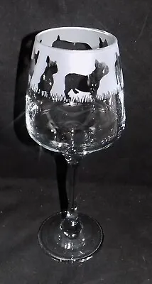 £13.99 • Buy New 'FRENCH BULLDOG' Hand Etched Large Wine Glass With Gift Box - Unique Gift!
