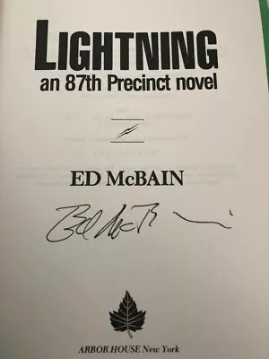 Ed Mcbain  Lightning  Signed First Edition Auto Hc Mylar Dust Cover W/coa • $12.40