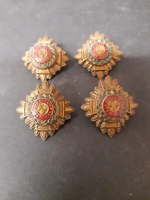 FOUR VINTAGE BRITISH ARMY OFFICER 2ND LIEUTENANT INSIGNIA CROWN PIPS. 29mm. • £20