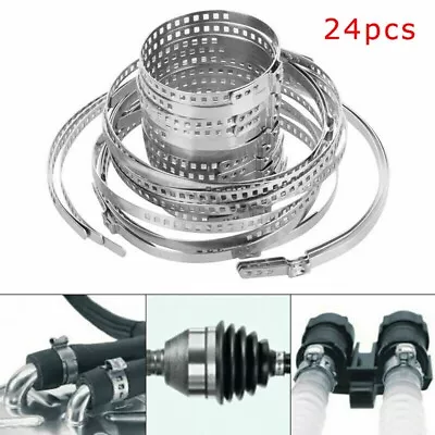 Stainless Steel CV Boot Clamp Universal 8mm Width Adjustable Car Clip Durable • $26.80