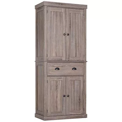 HOMCOM Freestanding Pantry Cupboard Storage Cabinet Home Organizer Furniture • £169.99