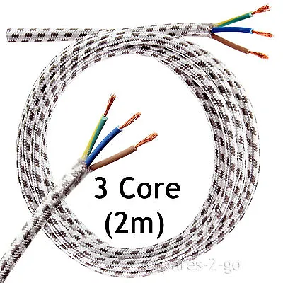 £7.31 • Buy 2 METRE Steam Generator Dry IRON CABLE Mains 3 Core Flexible Cord Plug Lead 2m