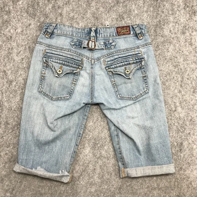 $21.99 • Buy Z. Cavaricci Jeans Womens Size 7 Exposed Button Fly Cuffed Capri Flap Pockets