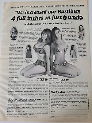 1972 Mark Eden Womens Bust Developer Increase Bustline 2 Girls Vintage Ad • $9.99