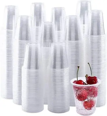 Clear 7oz Plastic Disposable Cups For Drinking Wedding Cocktails Christmas X 200 • £6.49
