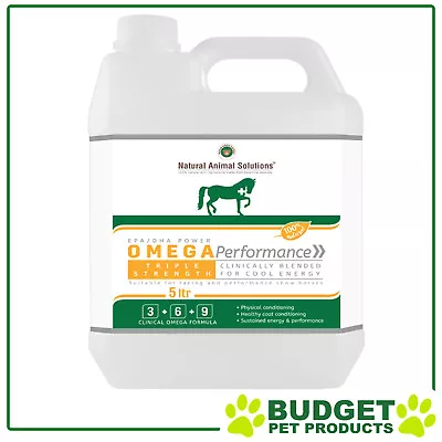 Natural Animal Solutions Omega Performance 3 6 9 Oil Supplement Dogs & Horses 5L • $120.42