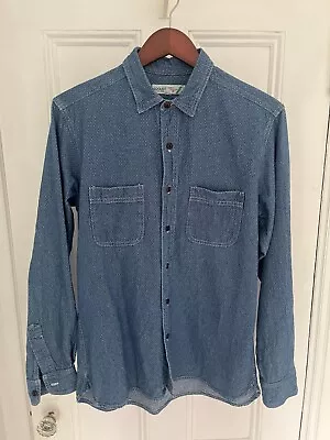 $49.99 • Buy Epaulet Indigo Chambray Sashiko Button-down Shirt Made In USA Size L
