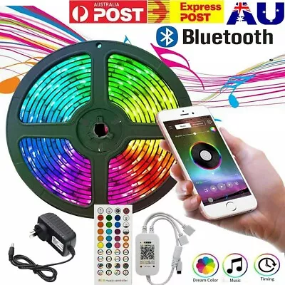 LED Strip Lights RGB Bluetooth Music Control 5M 10M 20M Smart APP TV Back Bar • $2.89