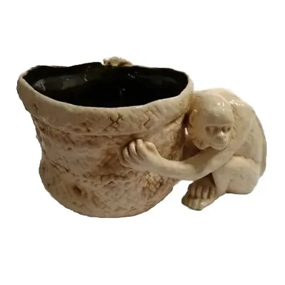 AntiqueRare Bretby Art Pottery Majolica Porcelain Monkey Pot  1880s 15   X  8  • $369.48