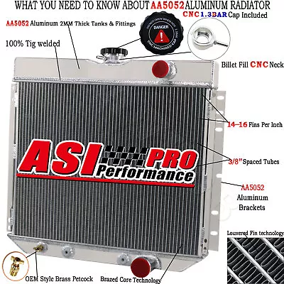 4Row Radiator For 67-70 Ford Mustang /Falcon/Fairlane/Torino/Squire L6 V8 Engine • $184.95