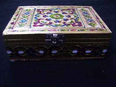 Oxidized Golden MEENAKARI DRY FRUIT Gift Box Decorative Work Handmade Box • $24