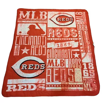 Northwest Fleece Blanket Cincinnati Reds MLB All Over Print Red Size 56x46 • $25