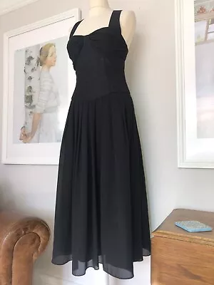 Vintage Ball Gown Uk 10 Black 80's Principles See Description • £8