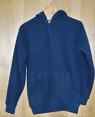 Cotton Traders Fleece Lined Fleece Jacket Hoodie Size Small 10/12 Navy Full Zip • £10.79