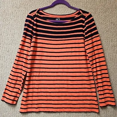 J Crew Painter Tee Long Sleeve Striped Shirt XL Orange Blue  • $19.95