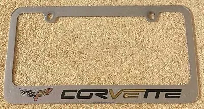 Corvette License Plate Frame Vintage Chevrolet Chevy ZR1 C1 C2 C3 C4 C5 C6 C7 C8 • $69.99