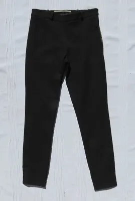 ROLAND MOURET US XS 2 Black Stretch Cotton Side Zip Split Leg Slim Pants • $359.99