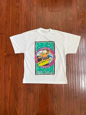 Vintage Garfield T-Shirt Size M Surfin Mania  Surf Beach 1978 Jim Davis • $19.99