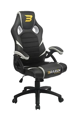 BraZen PC Gaming Chair - Puma Office Racing Computer Chair - White • £119.95